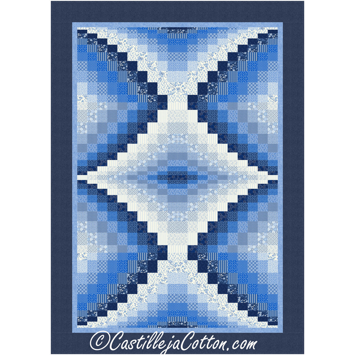 Blue Center Diamond Downloadable Pattern By Castilleja Cotton