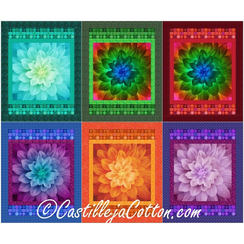 Tiled Flowers Downloadable Pattern By Castilleja Cotton