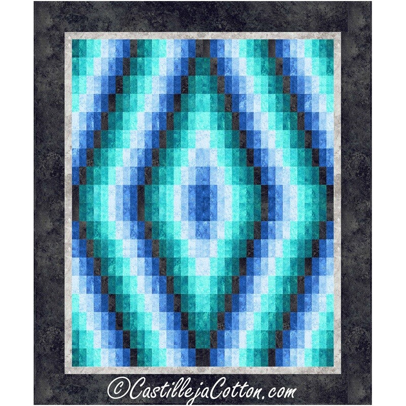 Gradation Diamond Teal Downloadable Pattern By Castilleja Cotton