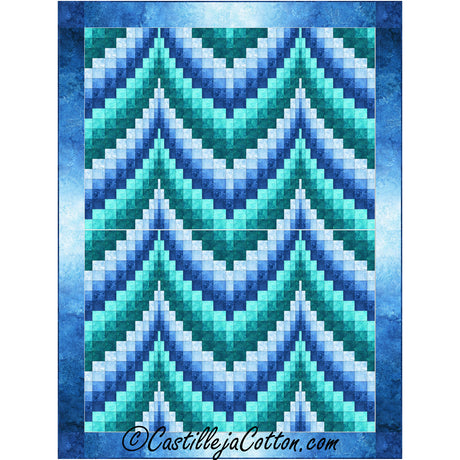 Bargello Ripple 2 Teal Downloadable Pattern by Castilleja Cotton