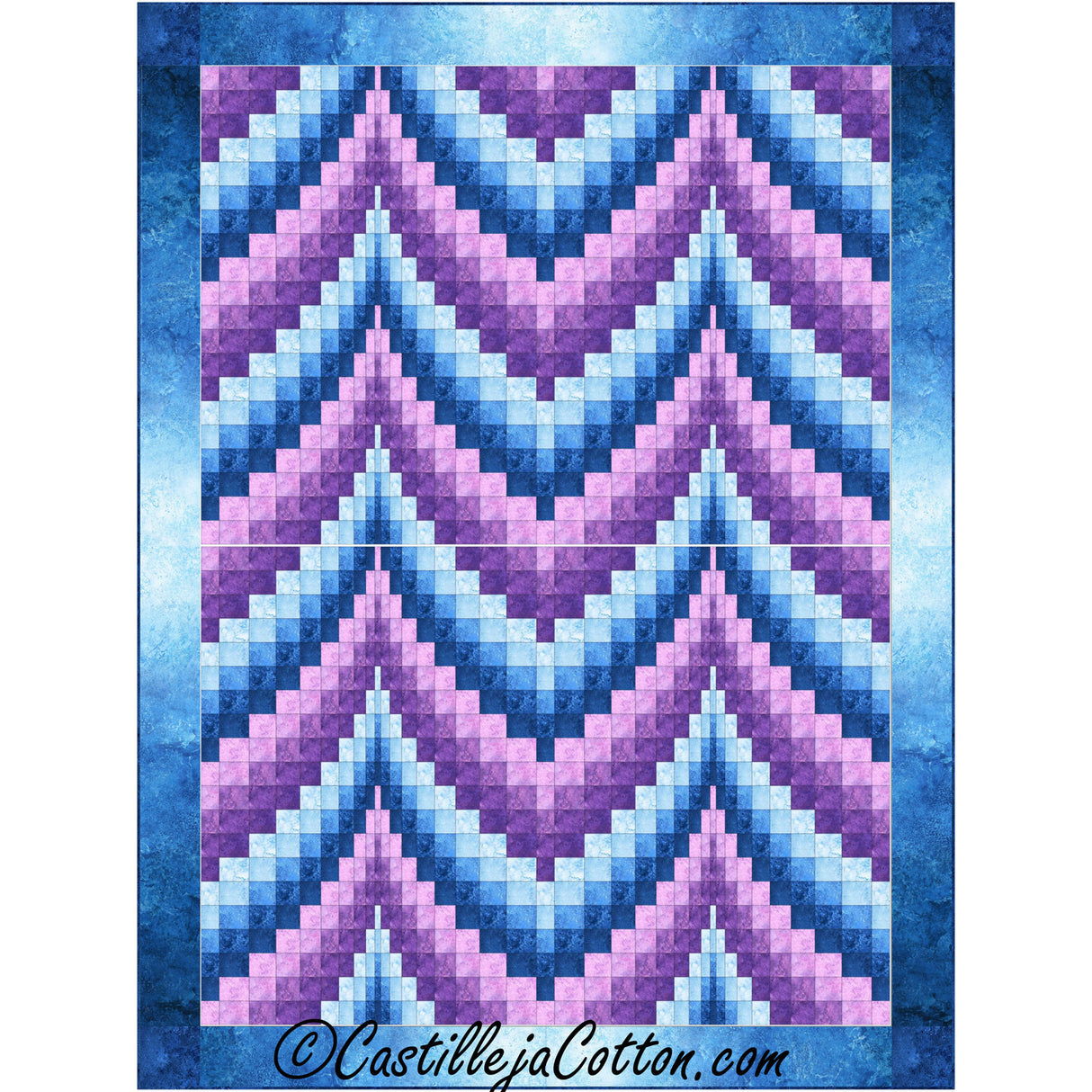 Bargello Ripple 2 Purple Downloadable Pattern by Castilleja Cotton