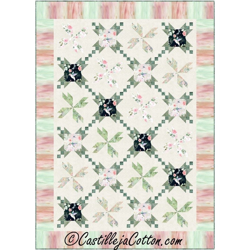 Fluttering Pink Flowers Downloadable Pattern by Castilleja Cotton