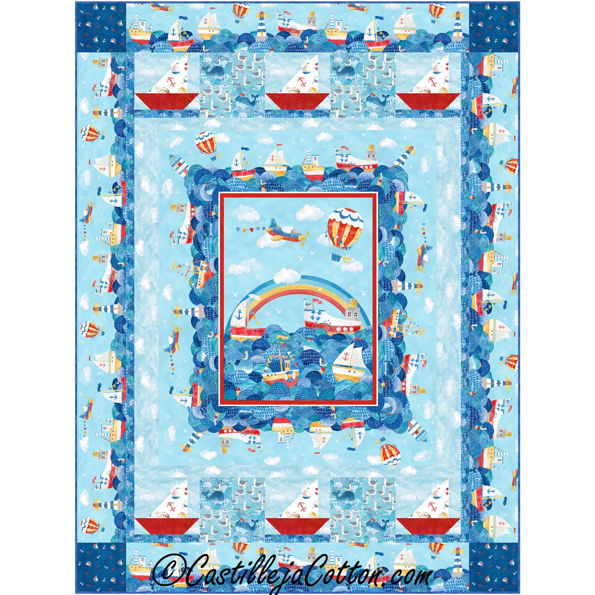 Ships and Air Balloons Downloadable Pattern by Castilleja Cotton