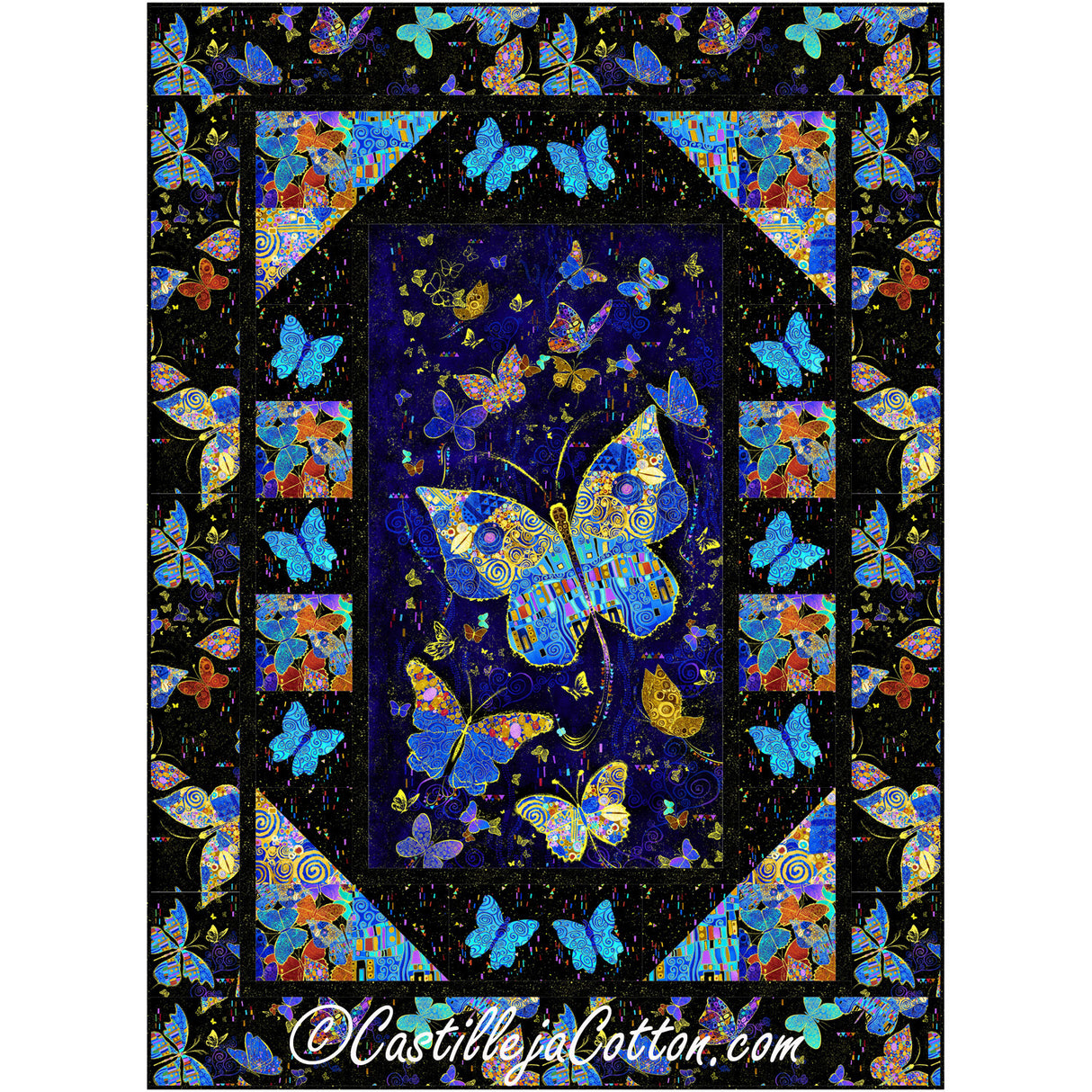 Golden Butterflies Downloadable Pattern By Castilleja Cotton