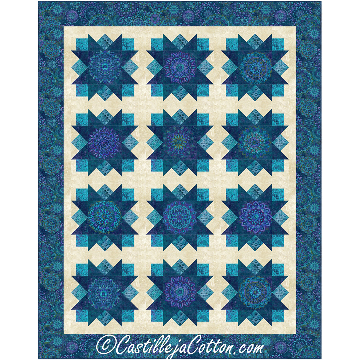 Medallion Stars Downloadable Pattern By Castilleja Cotton