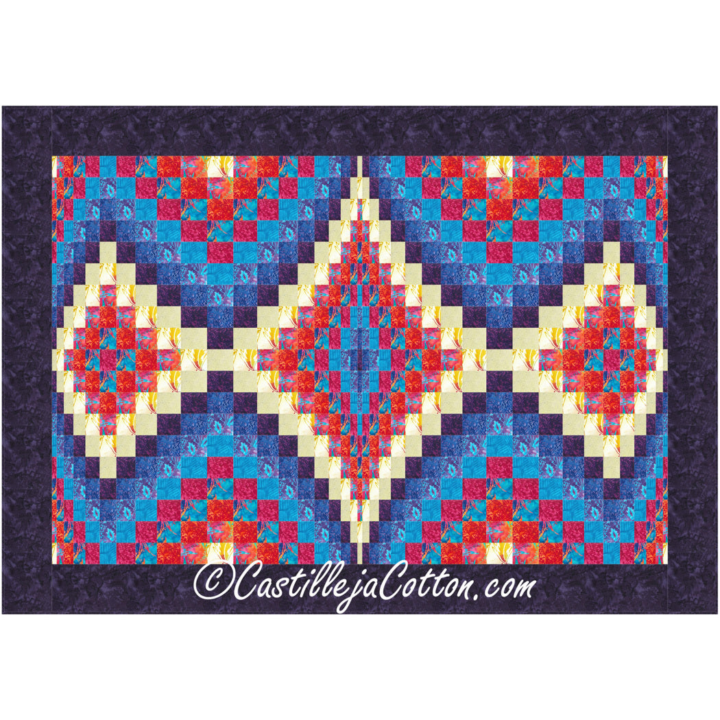 Wrapped Diamond Echo Downloadable Pattern by Castilleja Cotton