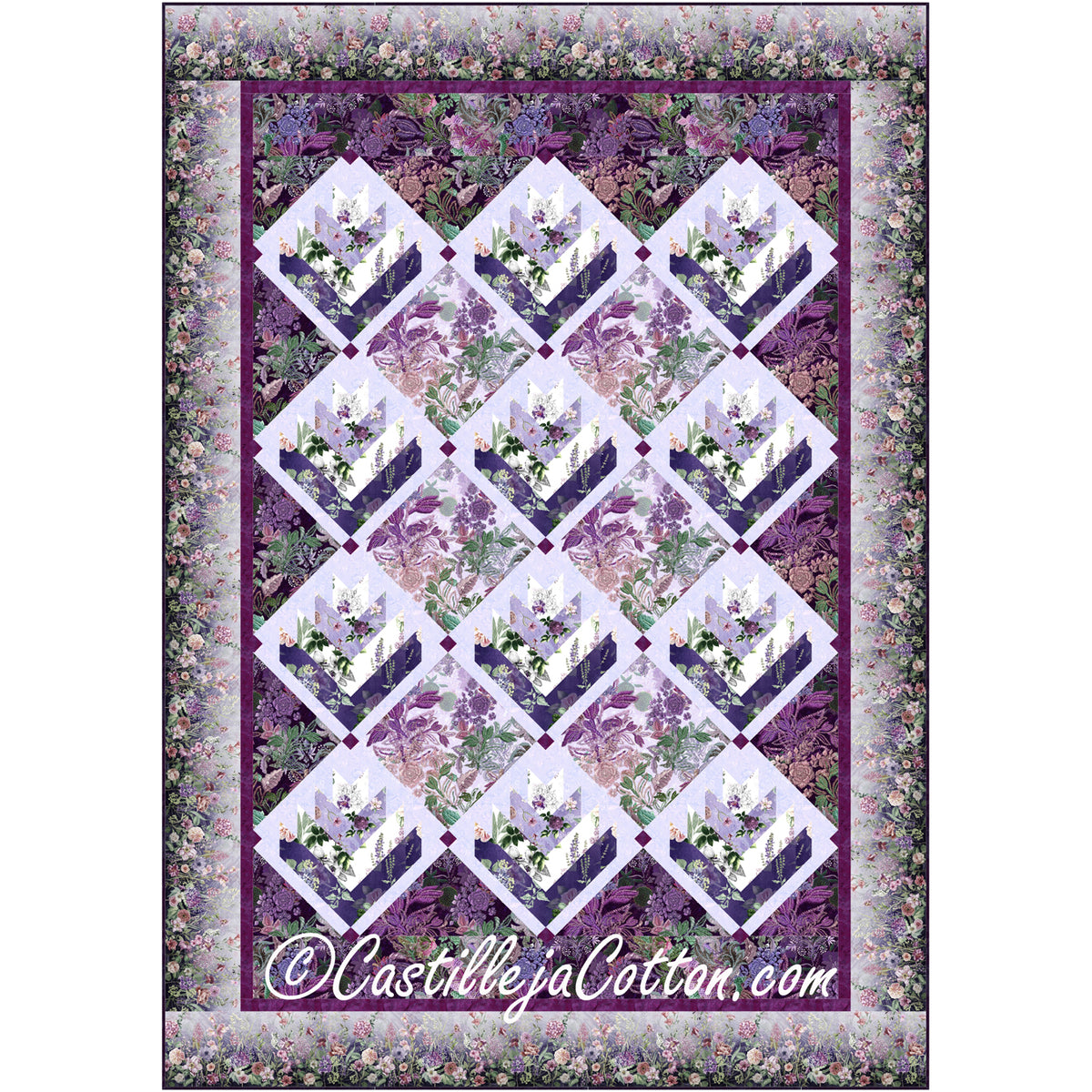 Botanical Log Cabins Downloadable Pattern – Quilting Books Patterns and ...