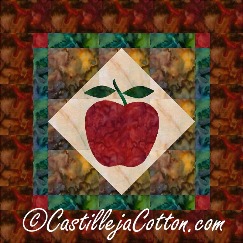 September Apple Downloadable Pattern by Castilleja Cotton