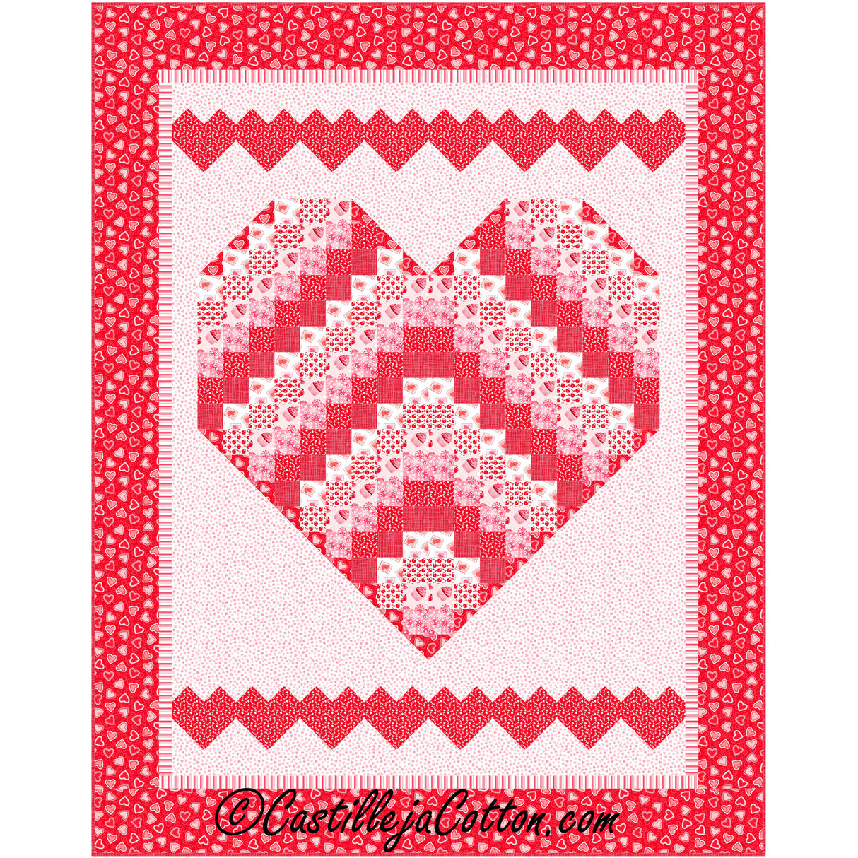 Sweet Hearts Lap Downloadable Pattern By Castilleja Cotton