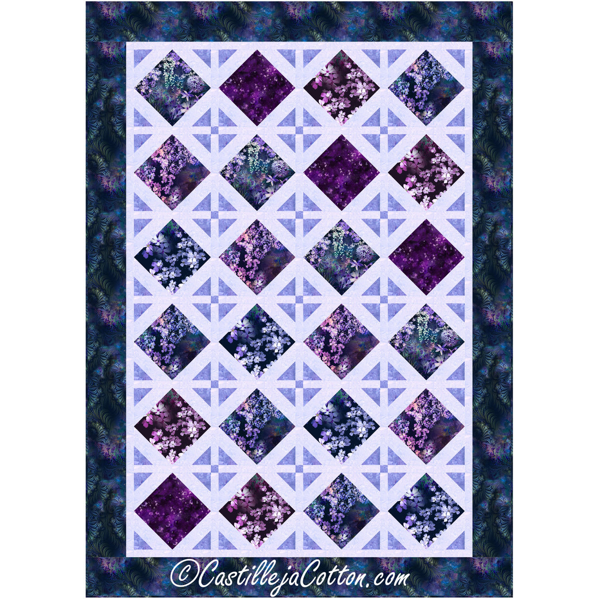 Diamond Flowers Downloadable Pattern by Castilleja Cotton