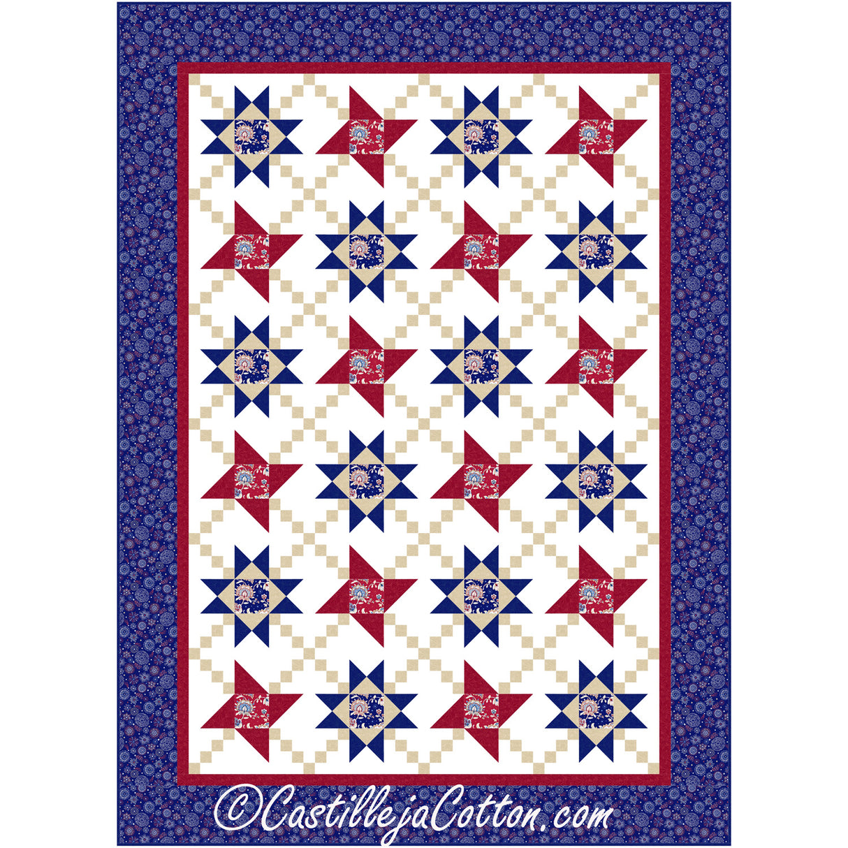 Celebration Stars Downloadable Pattern By Castilleja Cotton