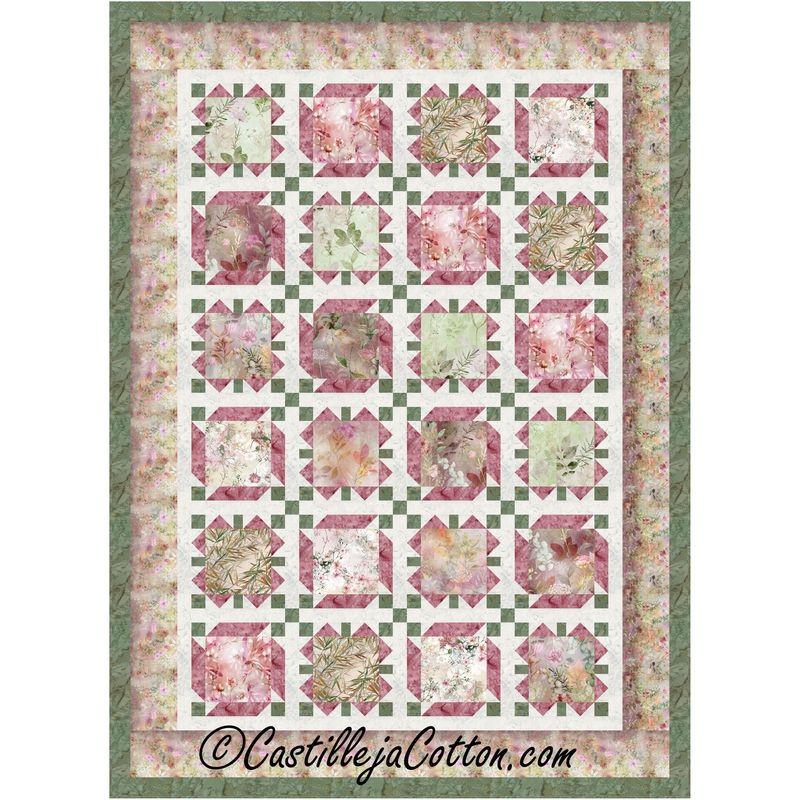 Framed Flowers Downloadable Pattern by Castilleja Cotton