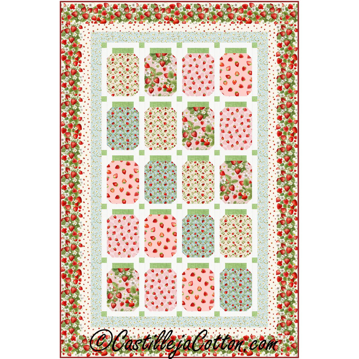 Berry Sweet Jars Downloadable Pattern by Castilleja Cotton