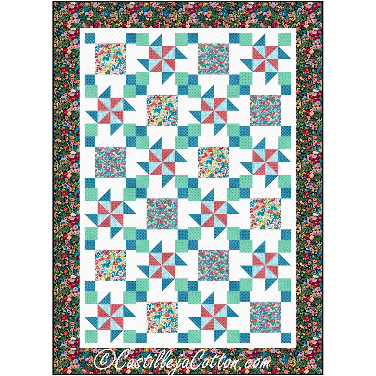 Pinwheel and Four Patches Downloadable Pattern by Castilleja Cotton