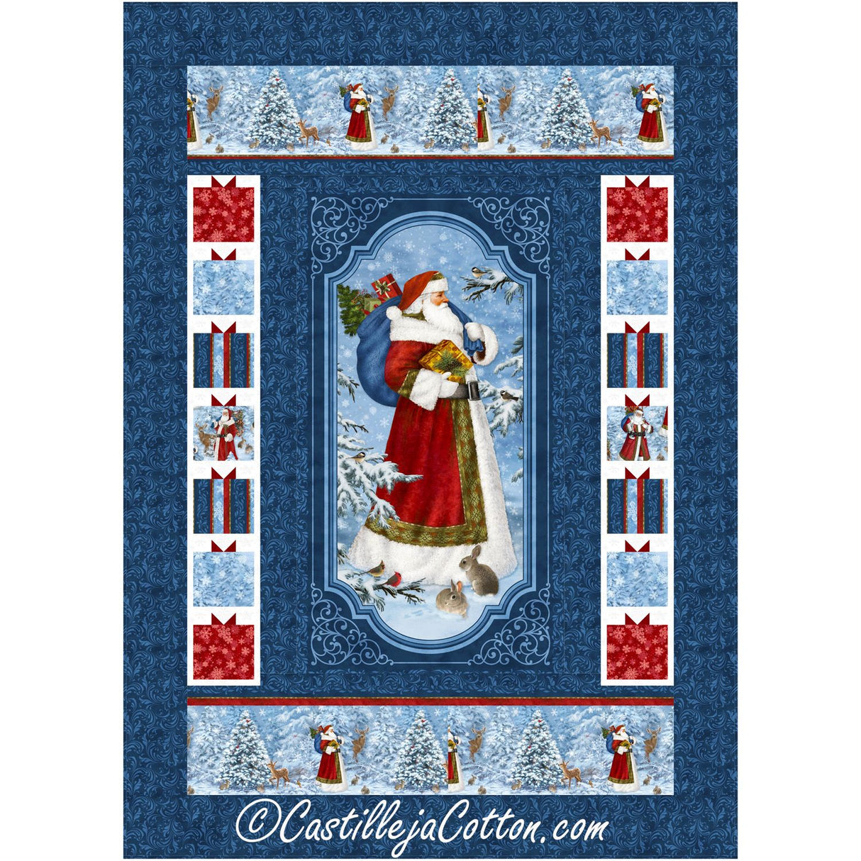Santa in the Forest Downloadable Pattern by Castilleja Cotton