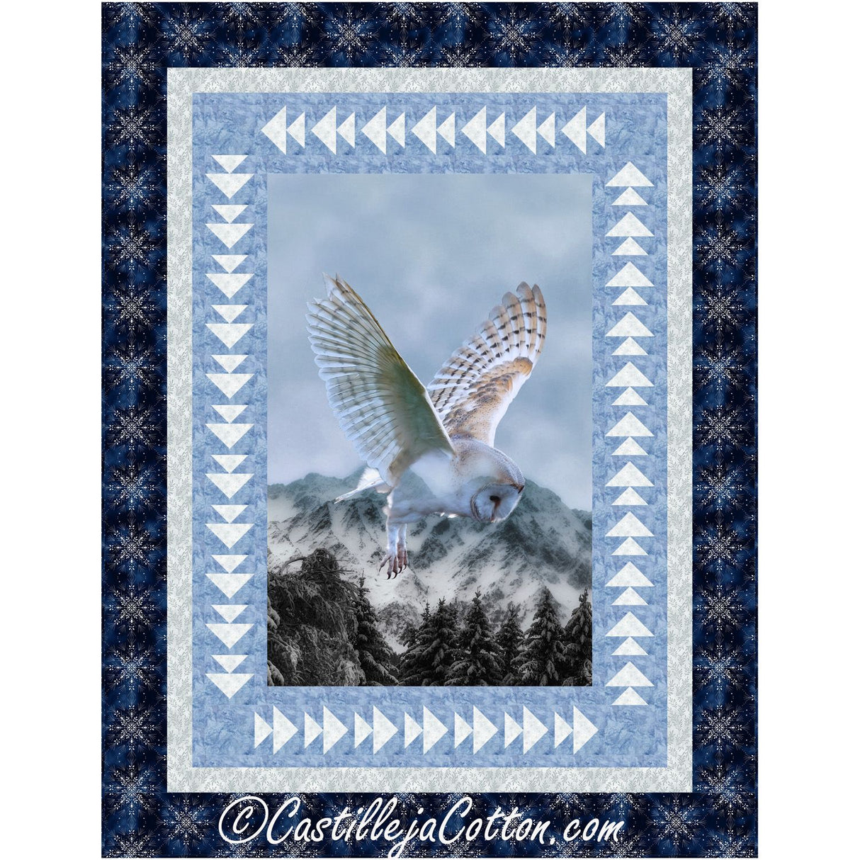Owl in Flight Downloadable Pattern by Castilleja Cotton