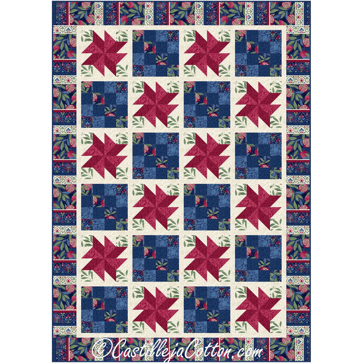 Pinwheel Pomegranate Downloadable Pattern by Castilleja Cotton