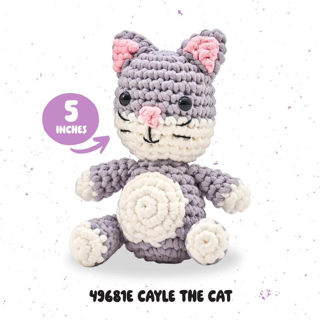 Back of the Bucilla Amigurumi Kit 5in Caylee the Cat Quilt Pattern by Plaid Enterprises