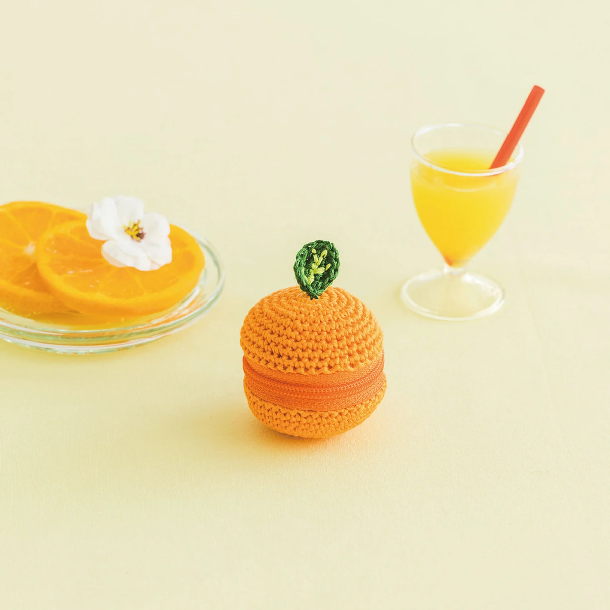 Tiny pouch crocheted with embroidery floss - Orange by Lecien Japan, Inc.