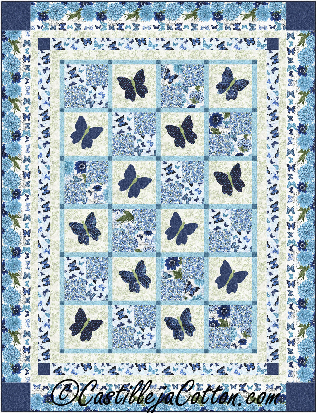 Butterfly Blossoms Downloadable Pattern By Castilleja Cotton