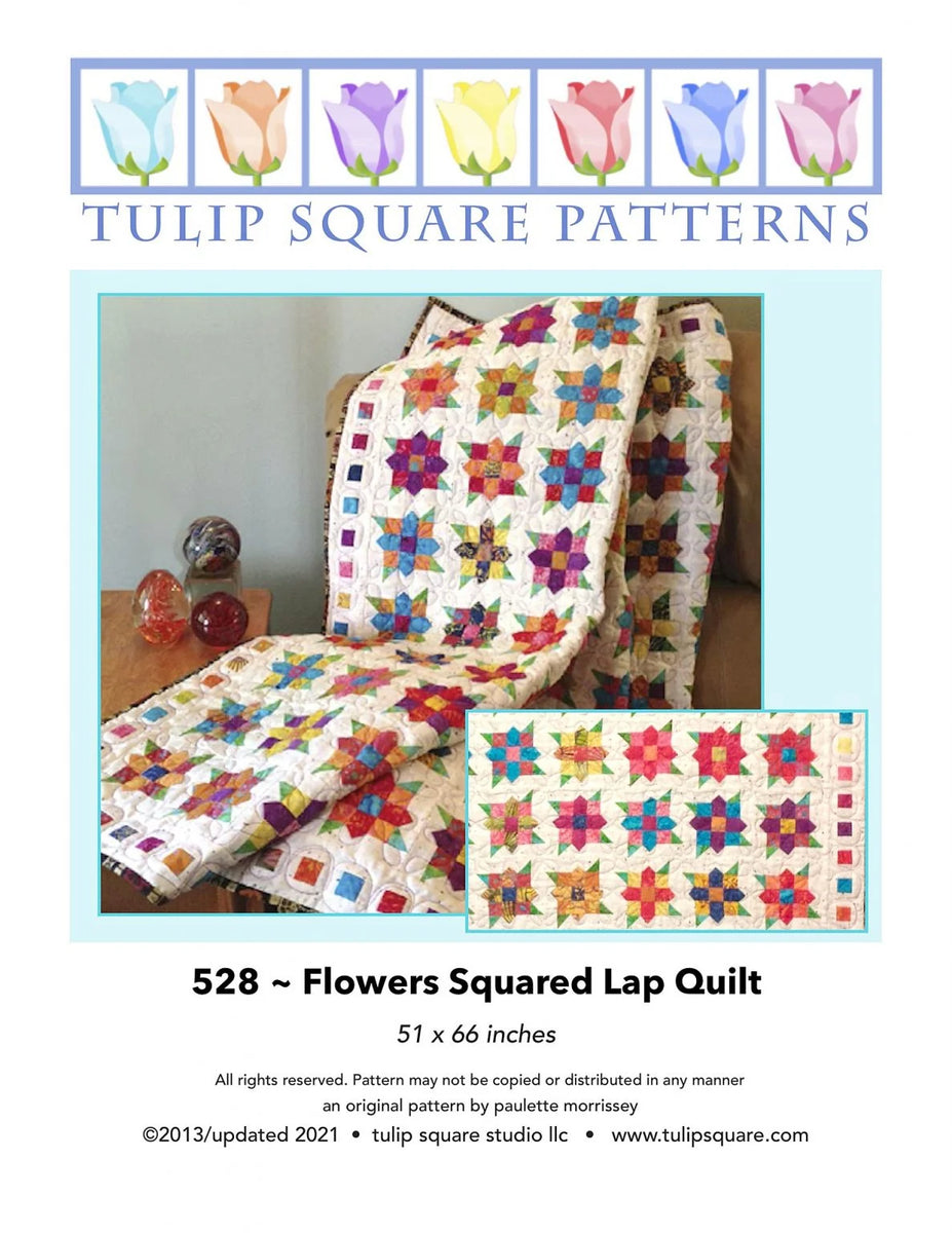 Flowers Squared Lap Quilt Downloadable Pattern – Quilting Books ...
