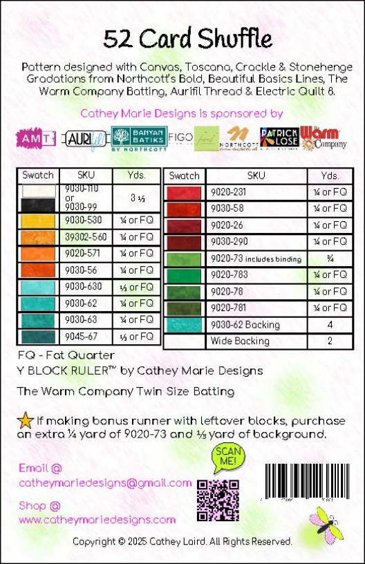 Back of the Card Shuffle Downloadable Pattern by Cathey Marie Designs