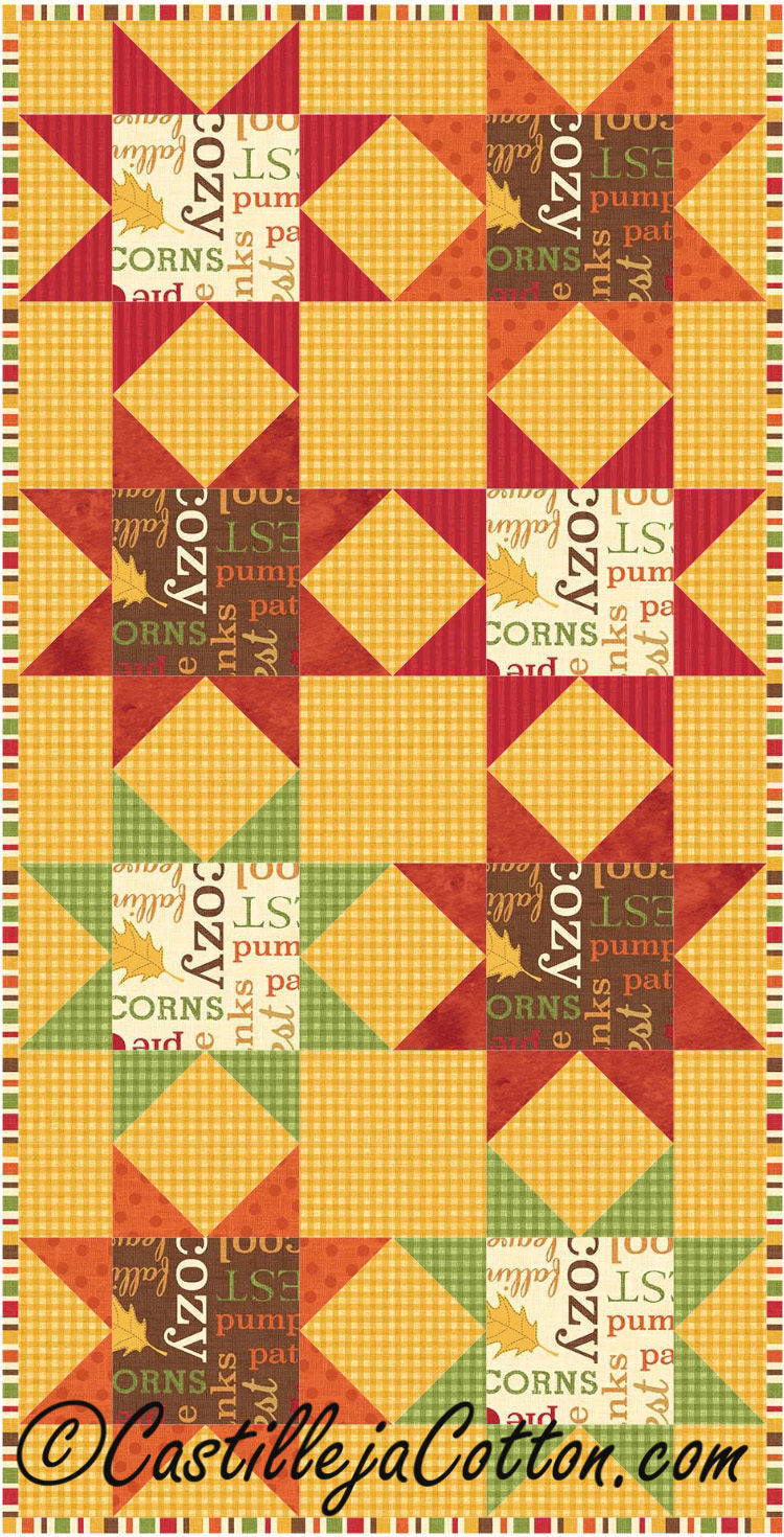 Sweet Sixteen Stars Autumn Downloadable Pattern By Castilleja Cotton