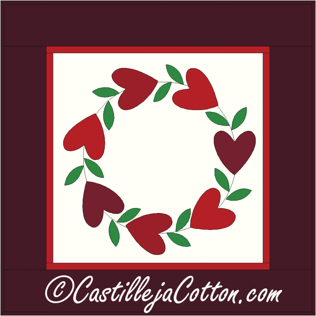 Circle of Hearts 1 Downloadable Pattern by Castilleja Cotton