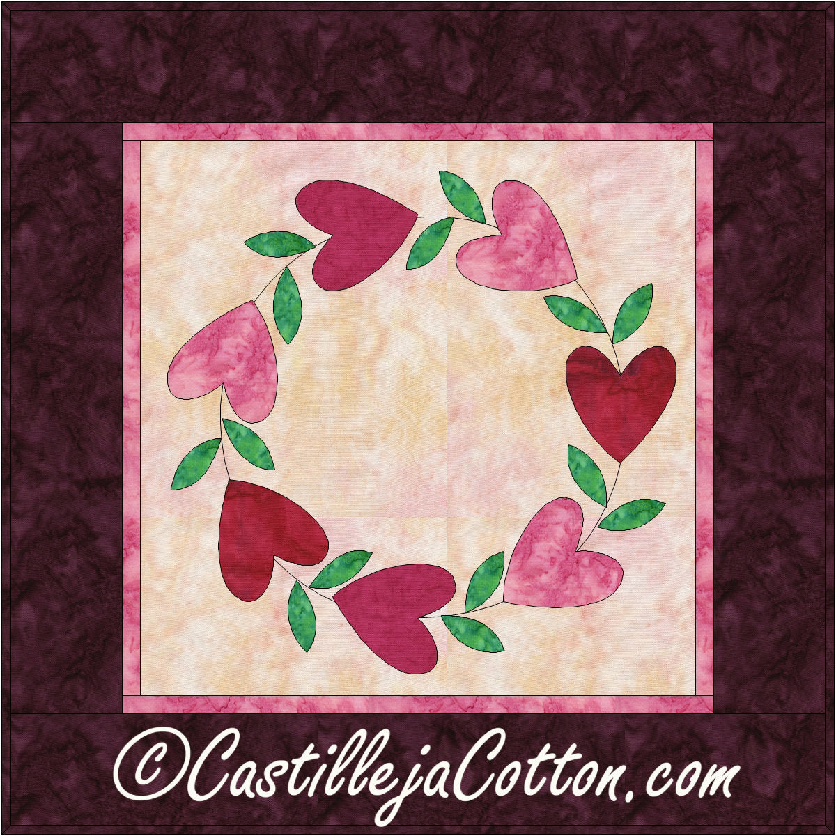 Circle of Hearts 2 Downloadable Pattern by Castilleja Cotton