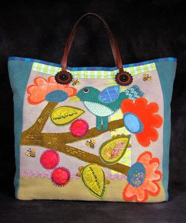African Tulip Tote Pattern by Sue Spargo Folk-Art Quilts