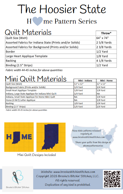 Back of the The Hoosier State Indiana Downloadable Pattern By Brooke's Bitchin' Stitches