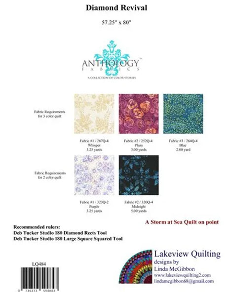 Back of the Diamond Revival Quilt Pattern by Lakeview Quilting