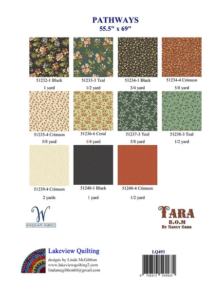 Back of the Pathways Downloadable Pattern by Lakeview Quilting