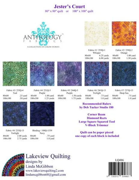 Jester's Court Quilt Pattern by Lakeview Quilting