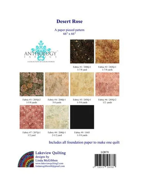 Back of the Desert Rose Downloadable Pattern by Lakeview Quilting
