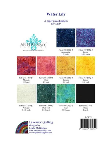 Water Lily Downloadable Pattern by Lakeview Quilting