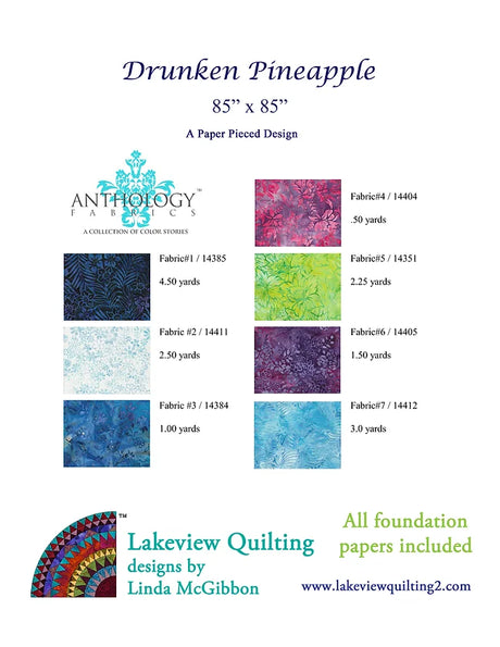 Drunken Pineapple Downloadable Pattern by Lakeview Quilting