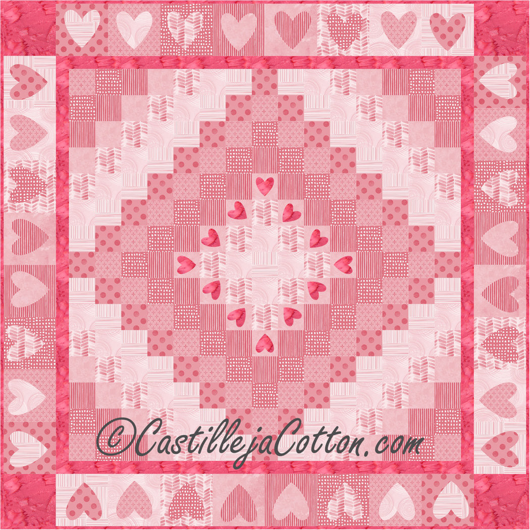Floating Hearts 3 Downloadable Pattern by Castilleja Cotton