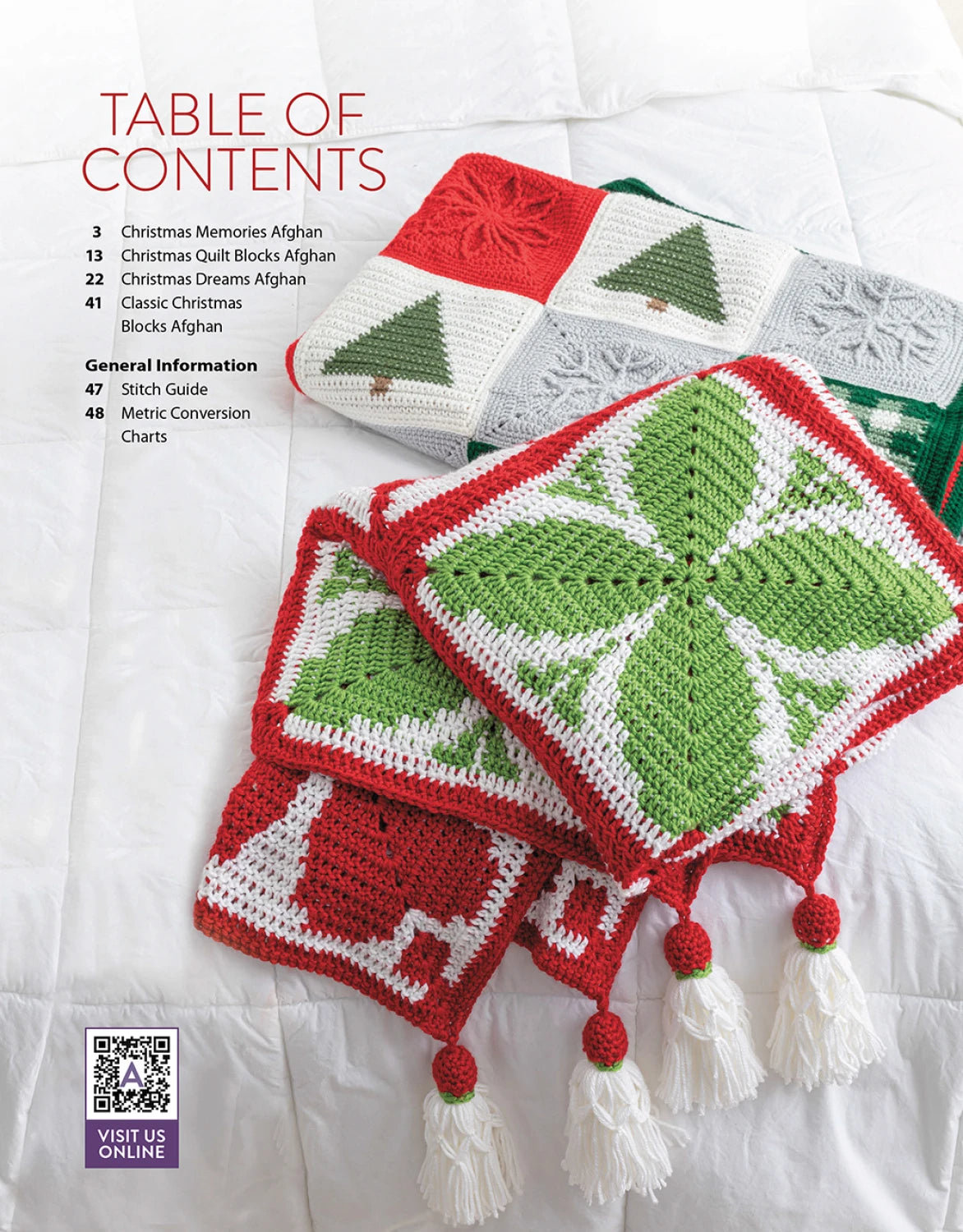 Festive Christmas Crochet Afghans Pattern by Annie's