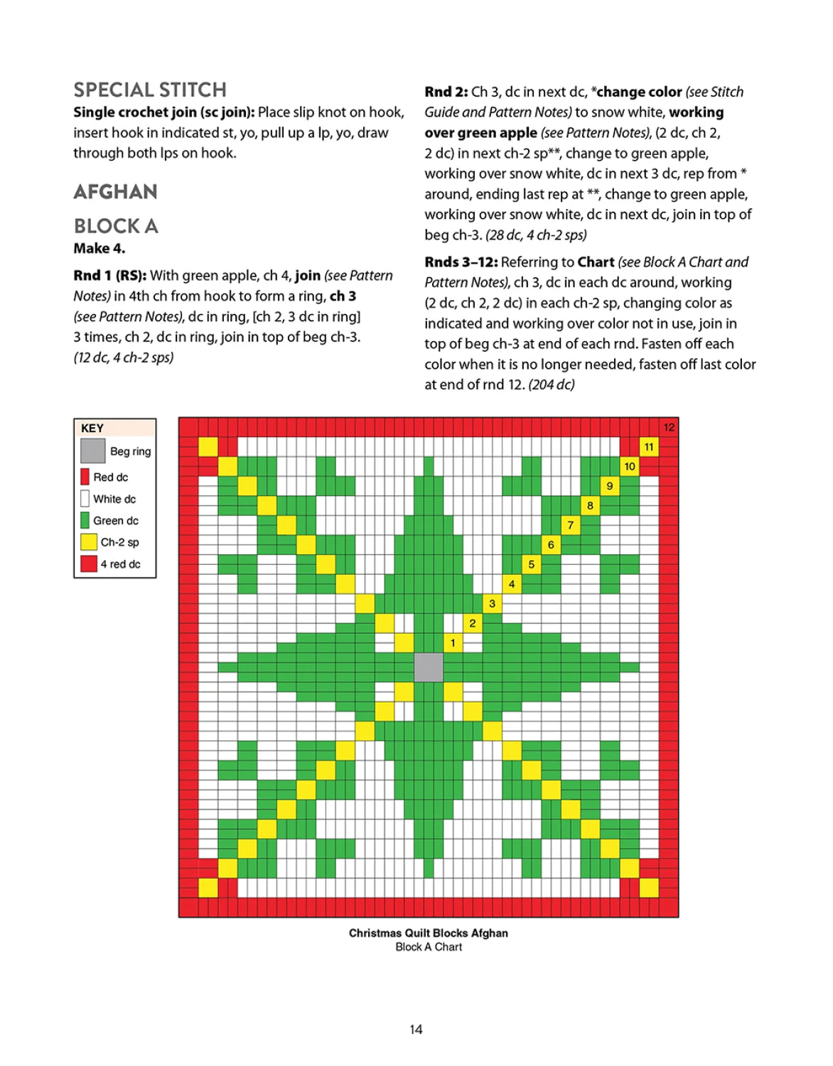 Festive Christmas Crochet Afghans Pattern by Annie's