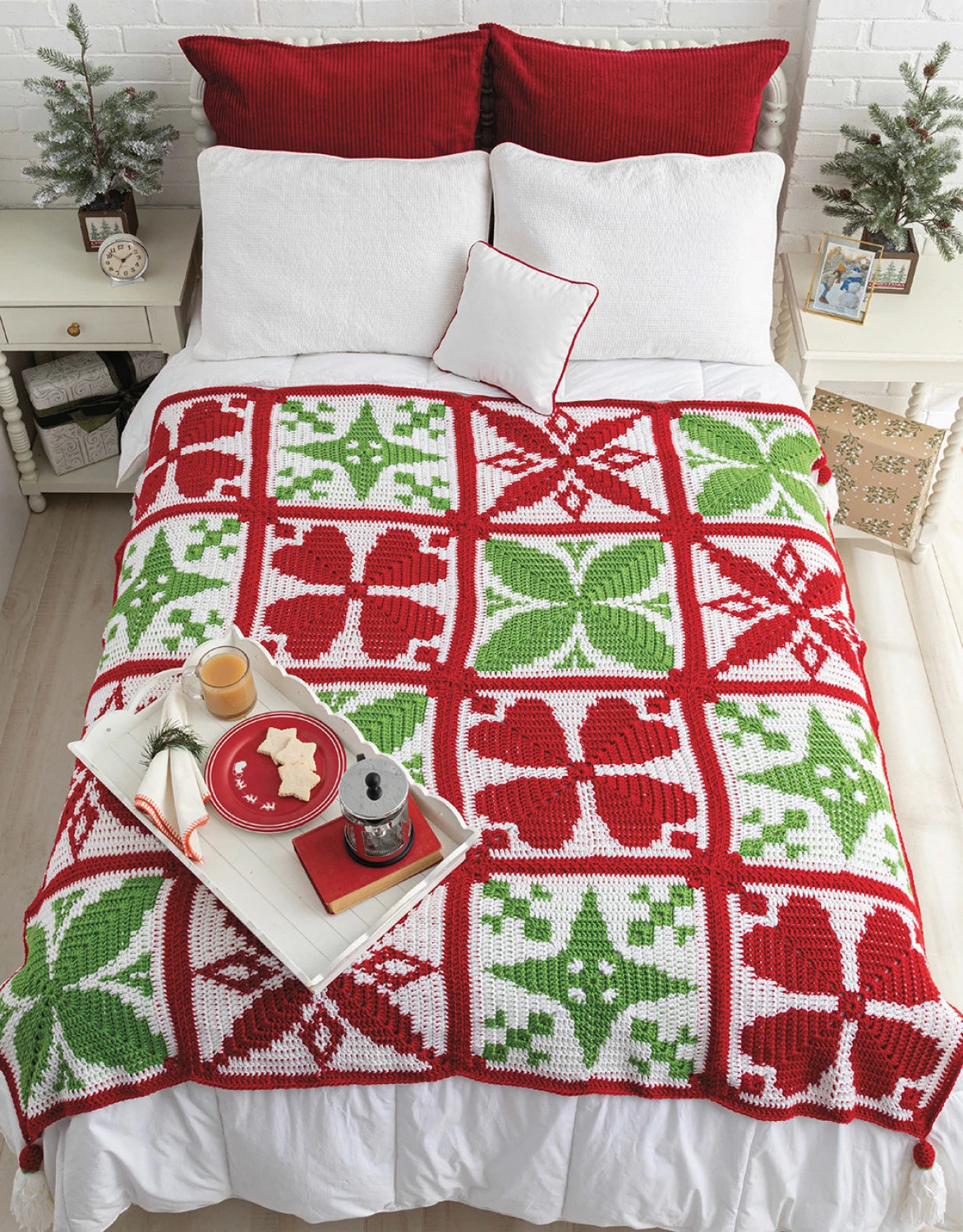 Festive Christmas Crochet Afghans Pattern by Annie's