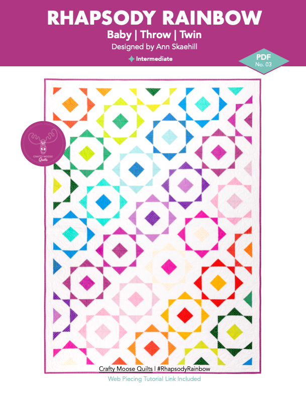 Rhapsody Rainbow Downloadable Pattern by Crafty Moose Quilts