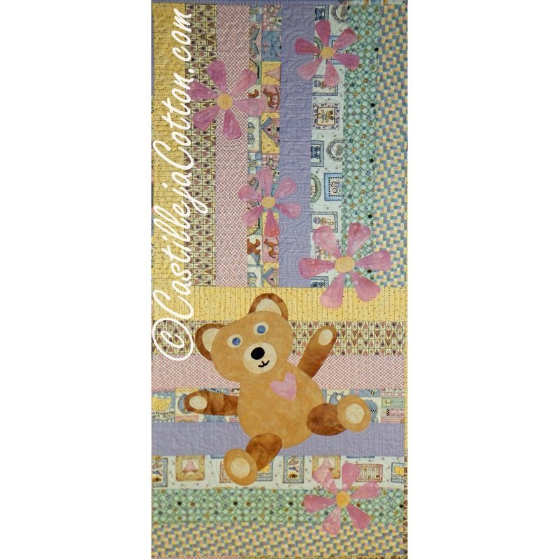 Teddy in the Flowers Downloadable Pattern by Castilleja Cotton