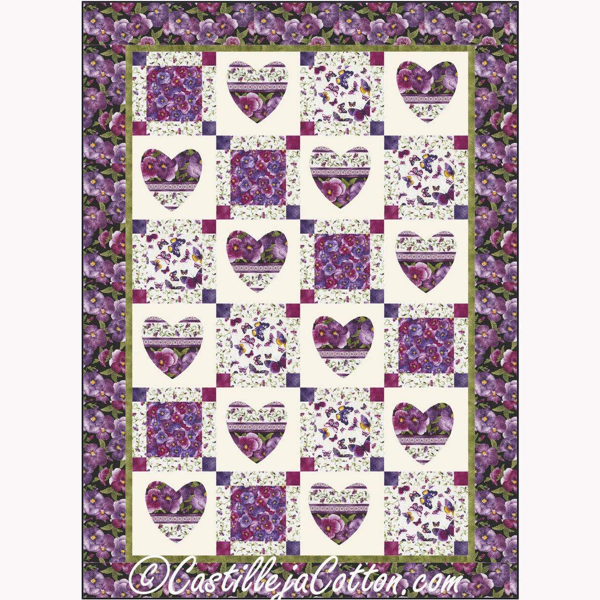 Hearts & Squares Downloadable Pattern By Castilleja Cotton