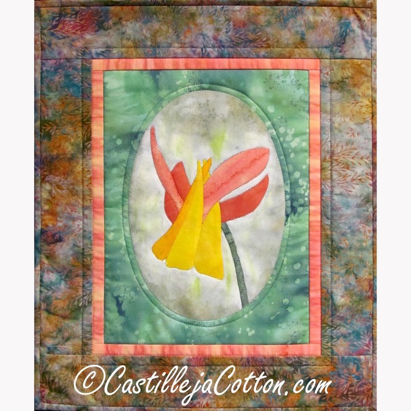 Columbine in an Oval Downloadable Pattern by Castilleja Cotton