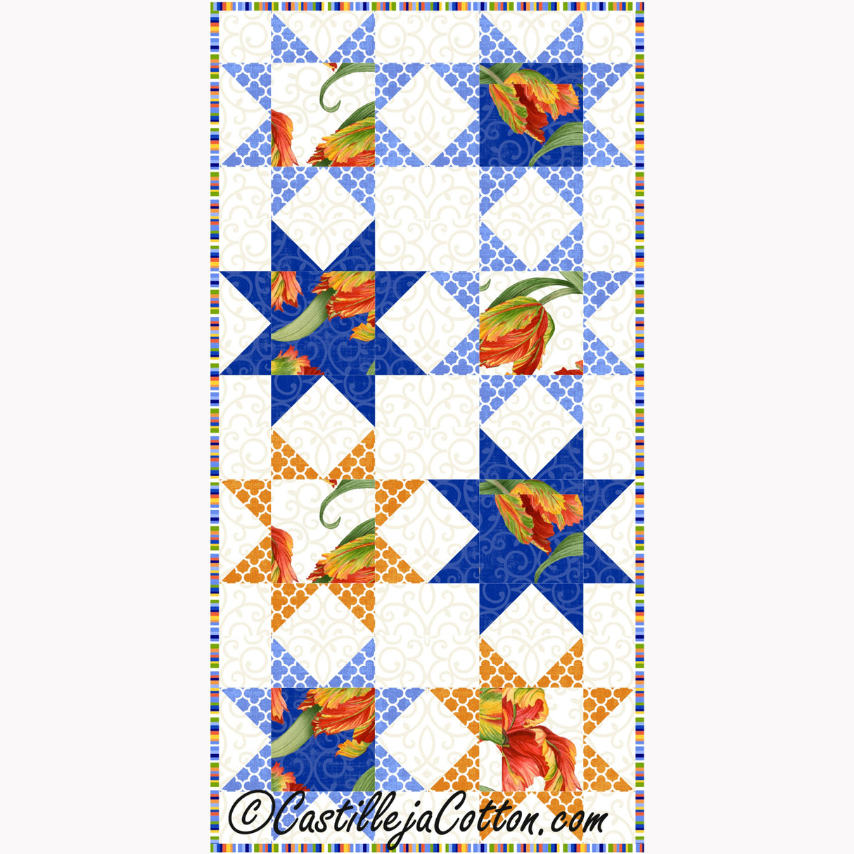 Sweet Sixteen Stars Spring Downloadable Pattern By Castilleja Cotton