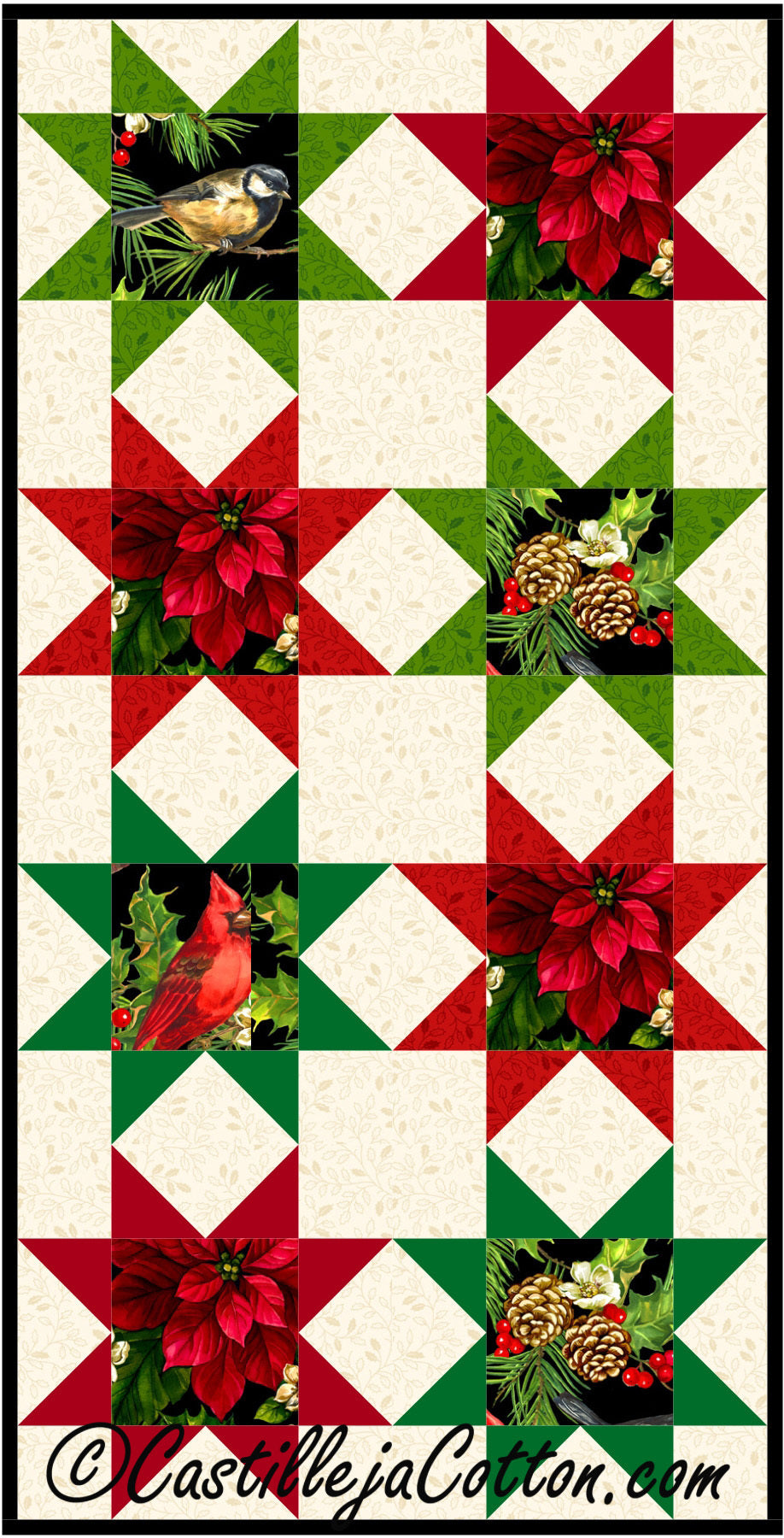 Sweet Sixteen Stars Christmas Downloadable Pattern By Castilleja Cotton