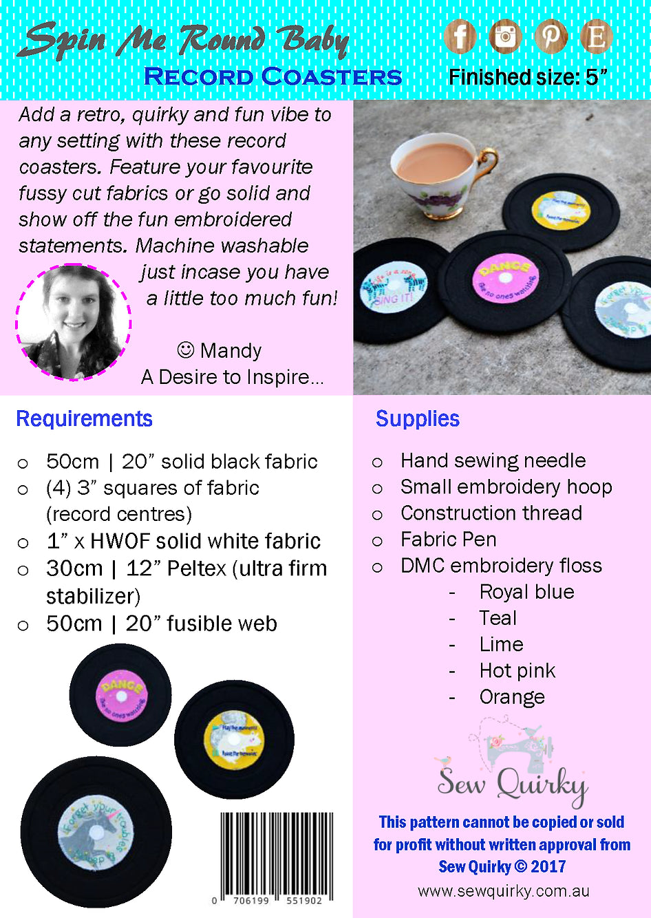 Back of the Spin Me Round Baby Mini Pattern by Sew Quirky