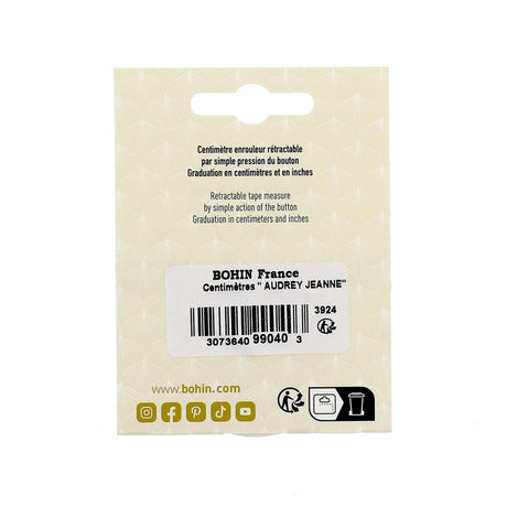 Back of the Audrey Jeanne Tape Measure 60in #3 by Bohin