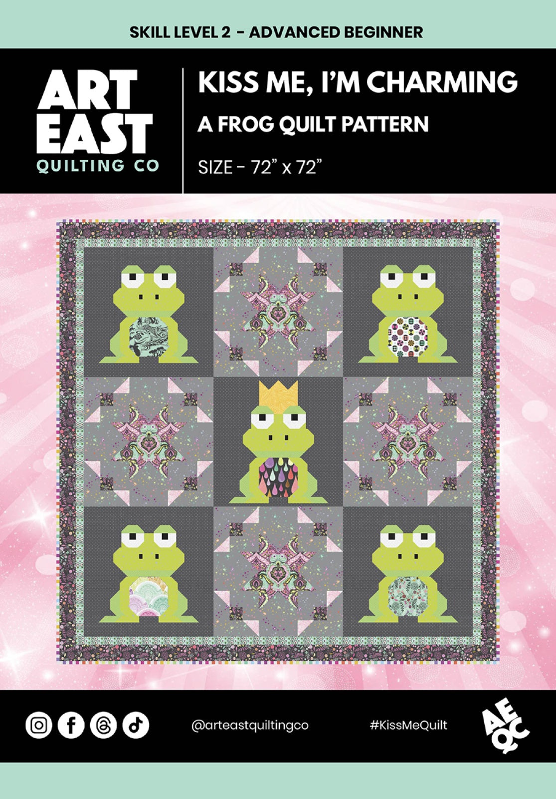 Kiss Me, I'm Charming! Quilt Pattern by Art East Quilting CO